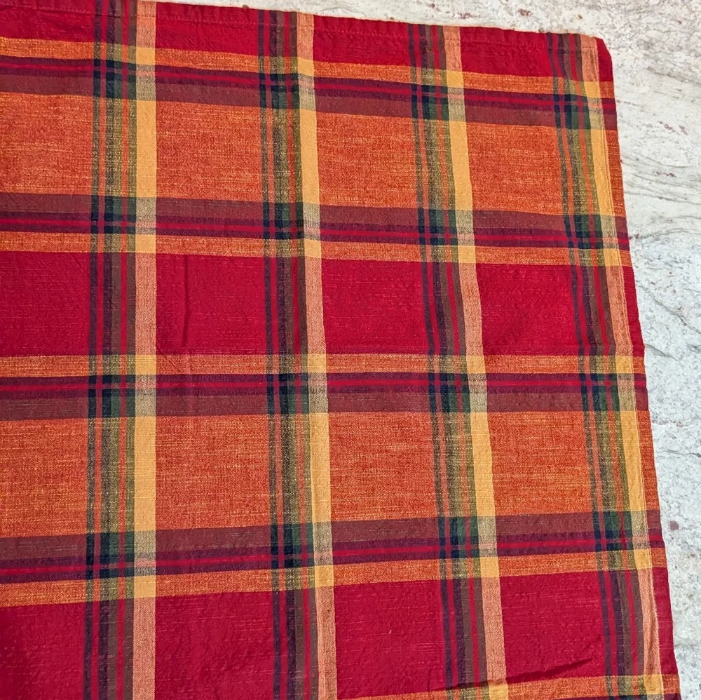 Pier One Napkins Plaid Red Green Holiday Lot Of 14 Great Condition